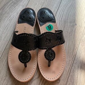 Original Jack Rogers black whipstitch sandals 8